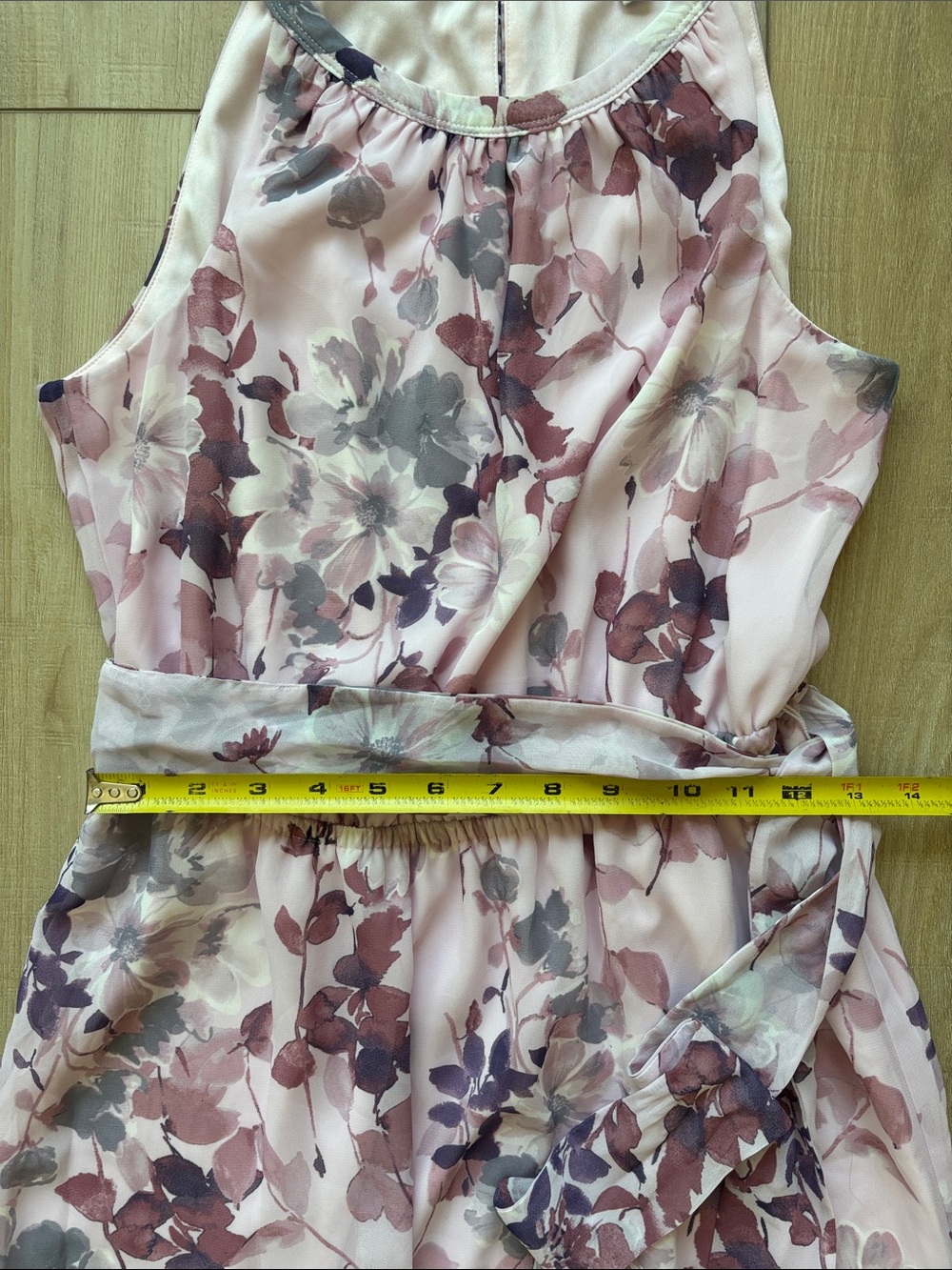 Nine West - Size 4 - Floral Pink Halter Maxi Dress - Picture 3 of 5